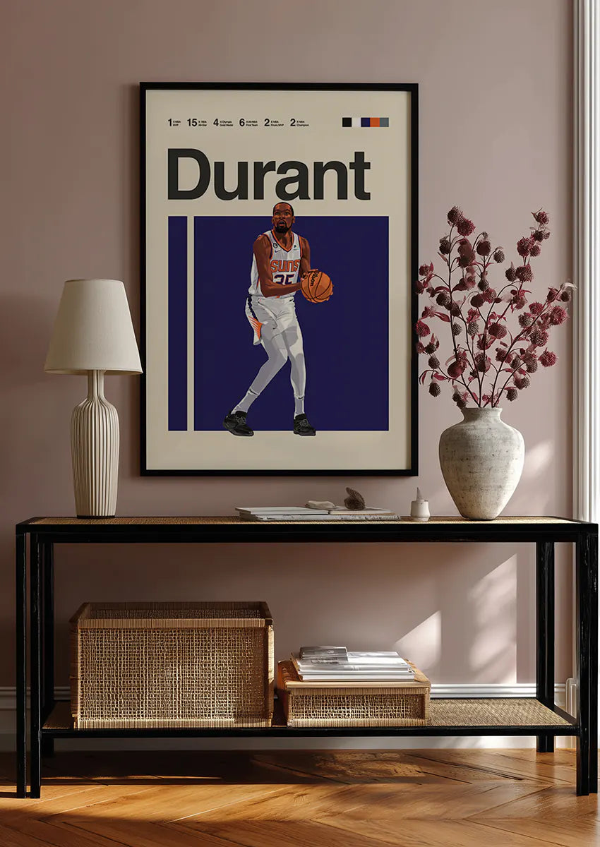 Kevin Durant shooting basketball artwork