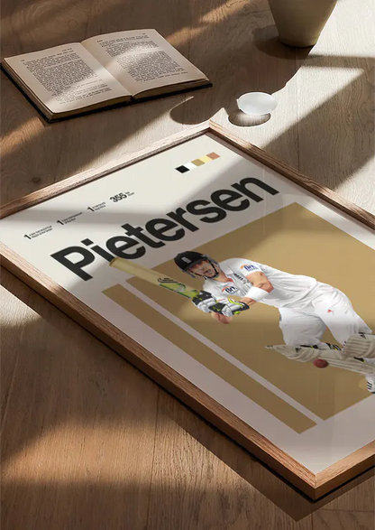 minimalist sports poster kevin pietersen in whites