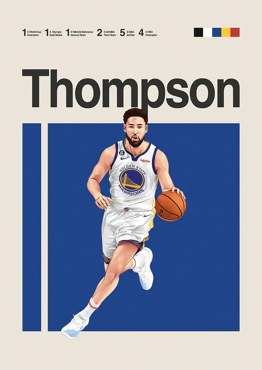 Klay Thompson poster Golden State Warriors basketball art