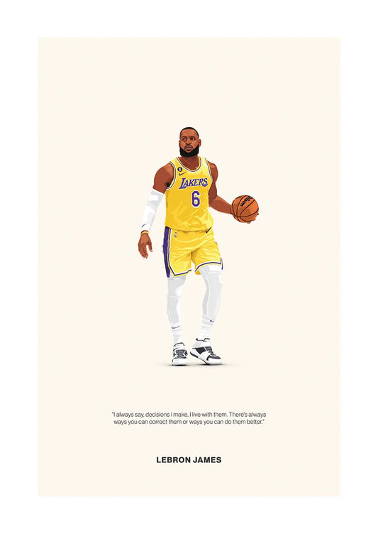LeBron James Lakers poster with motivational quote about personal growth