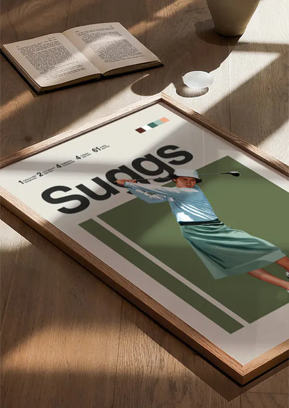 Louise Suggs retro sports illustration for female athlete decor