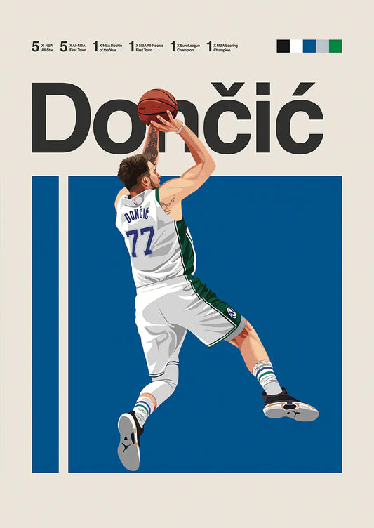 Luka Dončić dunking in Mavericks jersey