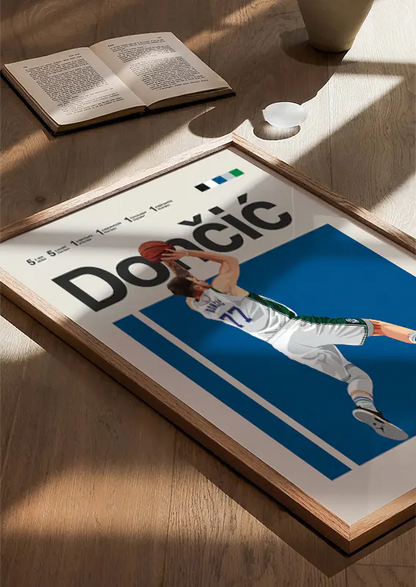 Luka Dončić wall art in mid-air slam