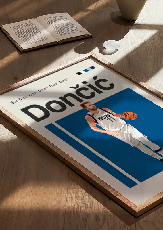 Basketball art print of Luka Dončić in action