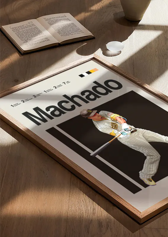 yellow and brown modern sports poster of manny machado