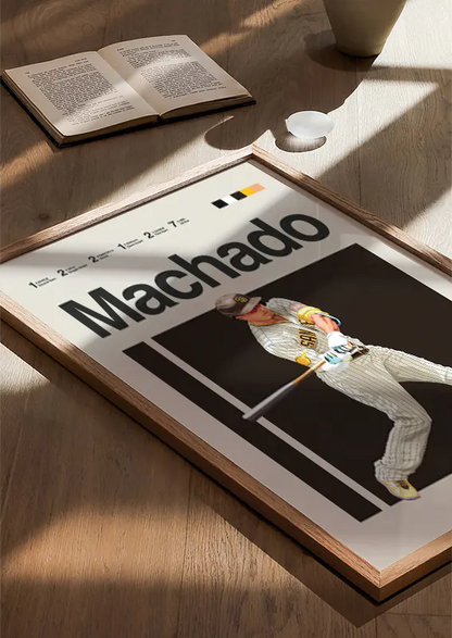 yellow and brown modern sports poster of manny machado