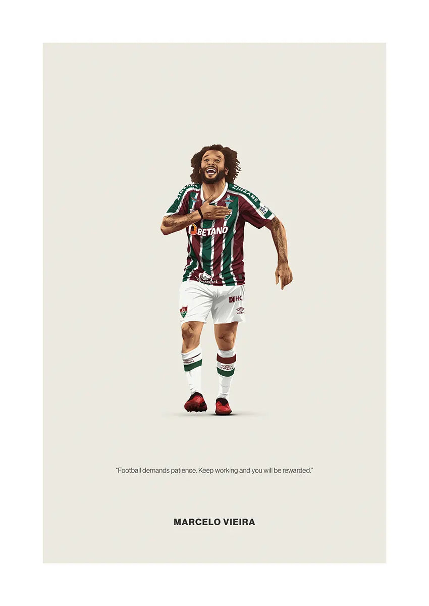 Marcelo Vieira Fluminense football poster with motivational quote