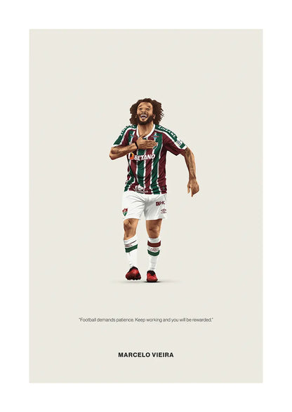 Marcelo Vieira Fluminense football poster with motivational quote