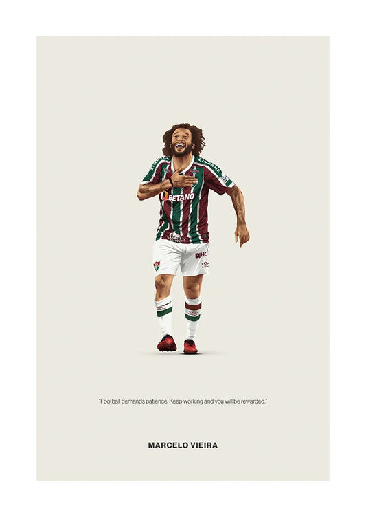 Marcelo Vieira Fluminense football poster with motivational quote