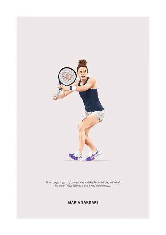 Maria Sakkari tennis poster inspirational athlete quote wall art