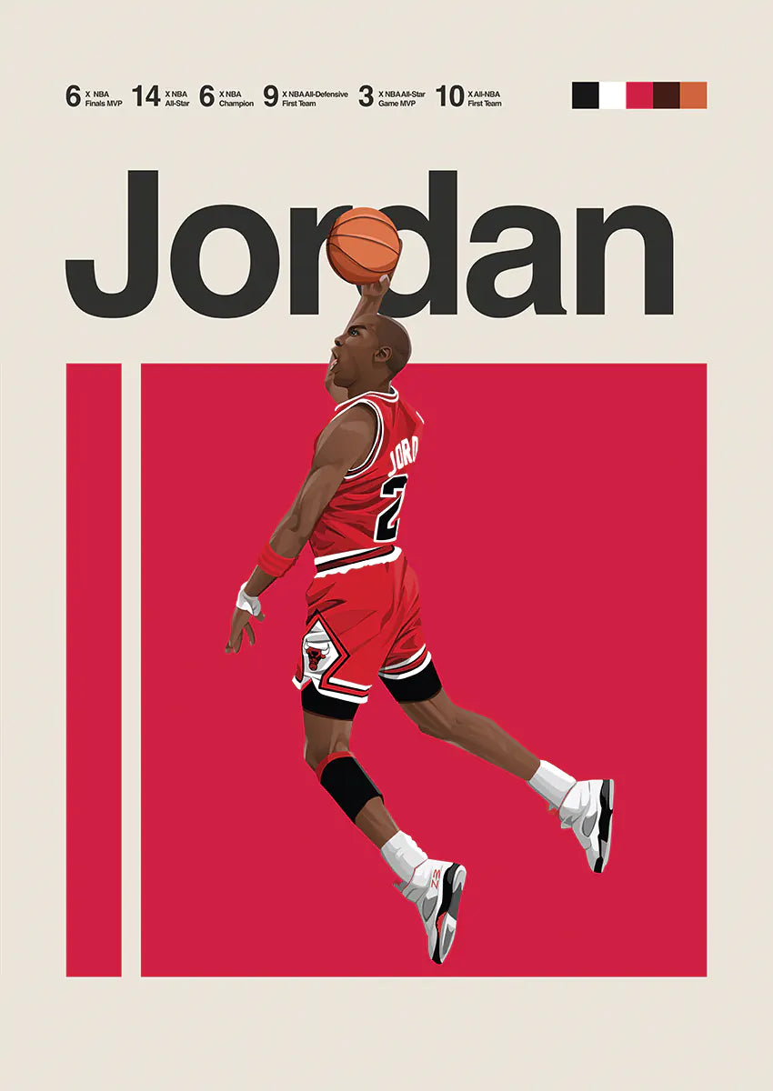 Michael Jordan dunking poster in Bulls uniform