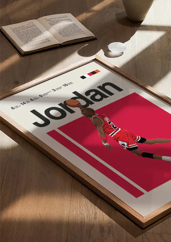 Michael Jordan basketball poster slam dunk illustration