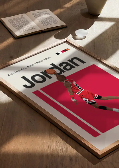 Michael Jordan basketball poster slam dunk illustration