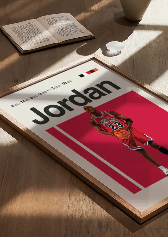Michael Jordan focused illustration print