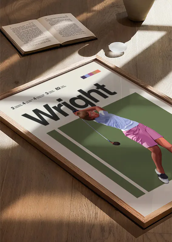 classic LPGA poster celebrating Mickey Wright's powerful swing