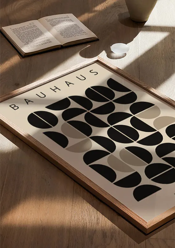 minimalist bauhaus style print for modern creative interiors