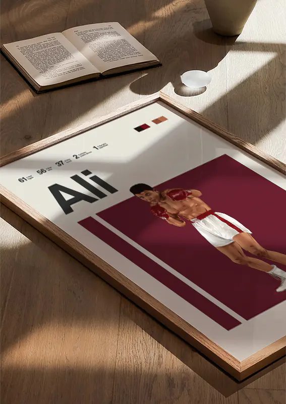 Ali boxing wall art with vintage colors