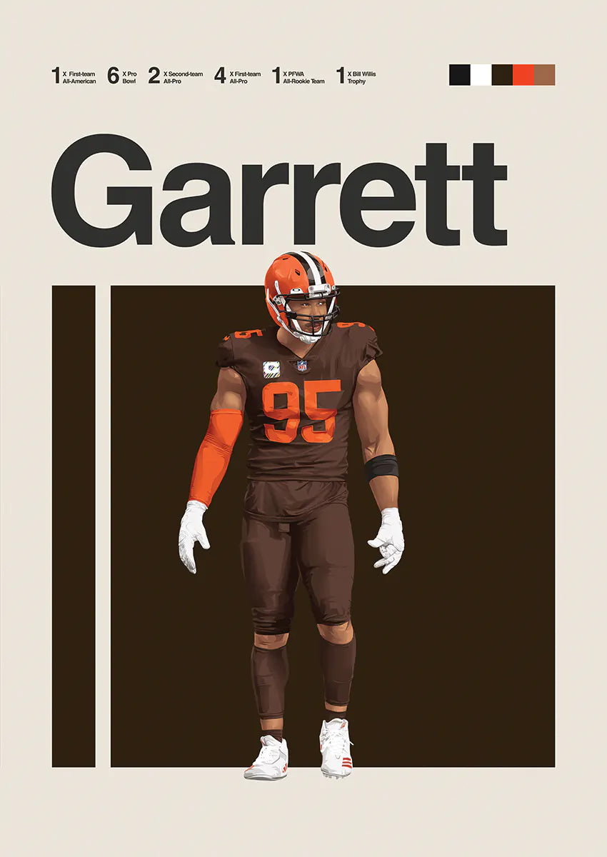 Myles Garrett poster in Cleveland Browns uniform