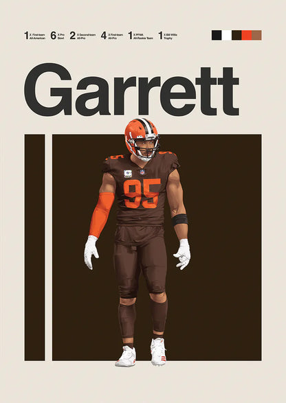 Myles Garrett poster in Cleveland Browns uniform