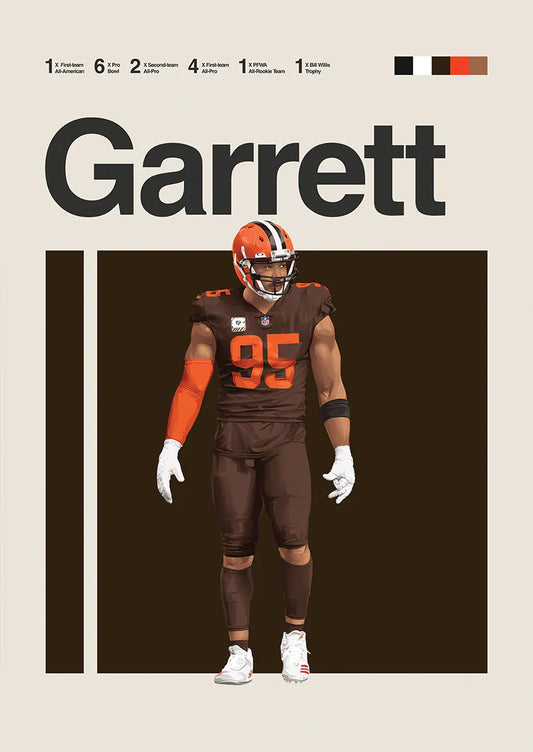 Myles Garrett poster in Cleveland Browns uniform