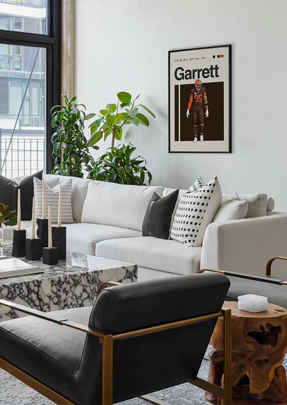 NFL defensive end wall art of Myles Garrett