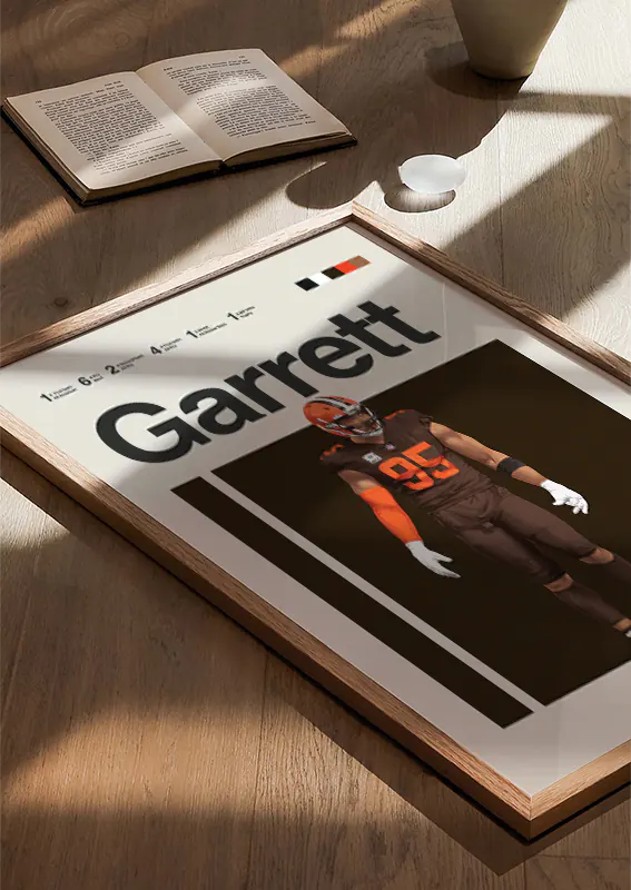 Modern Myles Garrett football print for game rooms