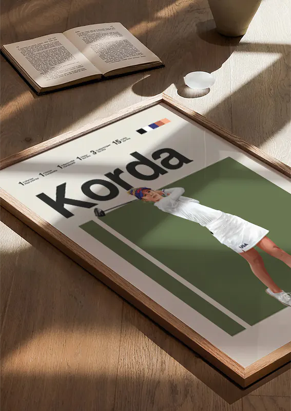 Modern sports poster of American golfer Nelly Korda