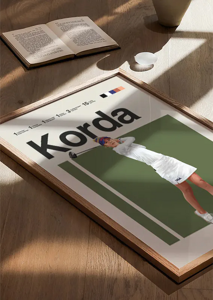 Modern sports poster of American golfer Nelly Korda