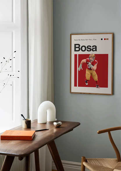 Modern NFL wall art of Nick Bosa