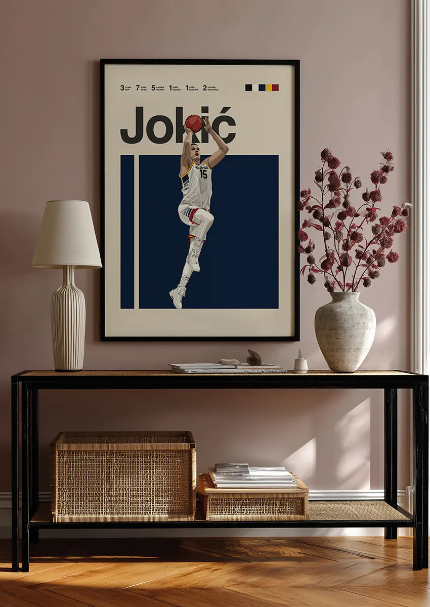 NBA MVP Nikola Jokić basketball wall art