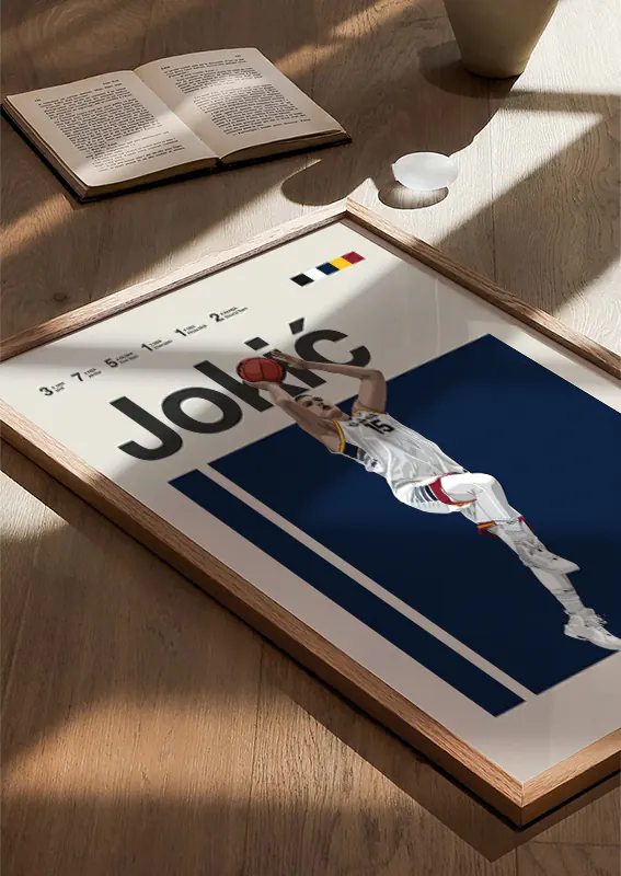 Modern Nikola Jokić sports print illustration