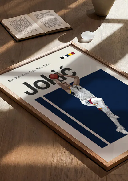 Modern Nikola Jokić sports print illustration