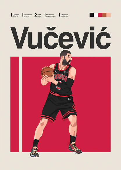 Nikola Vučević poster Chicago Bulls wall art