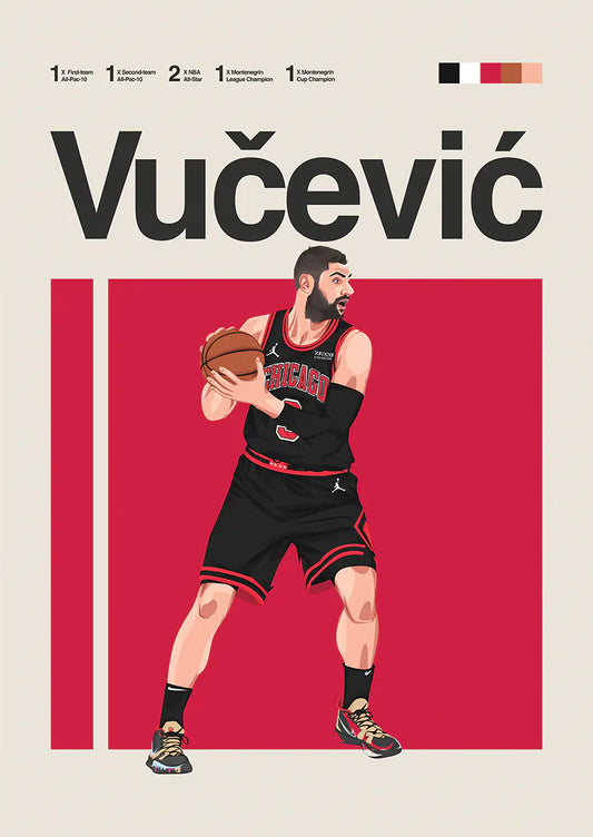 Nikola Vučević poster Chicago Bulls wall art