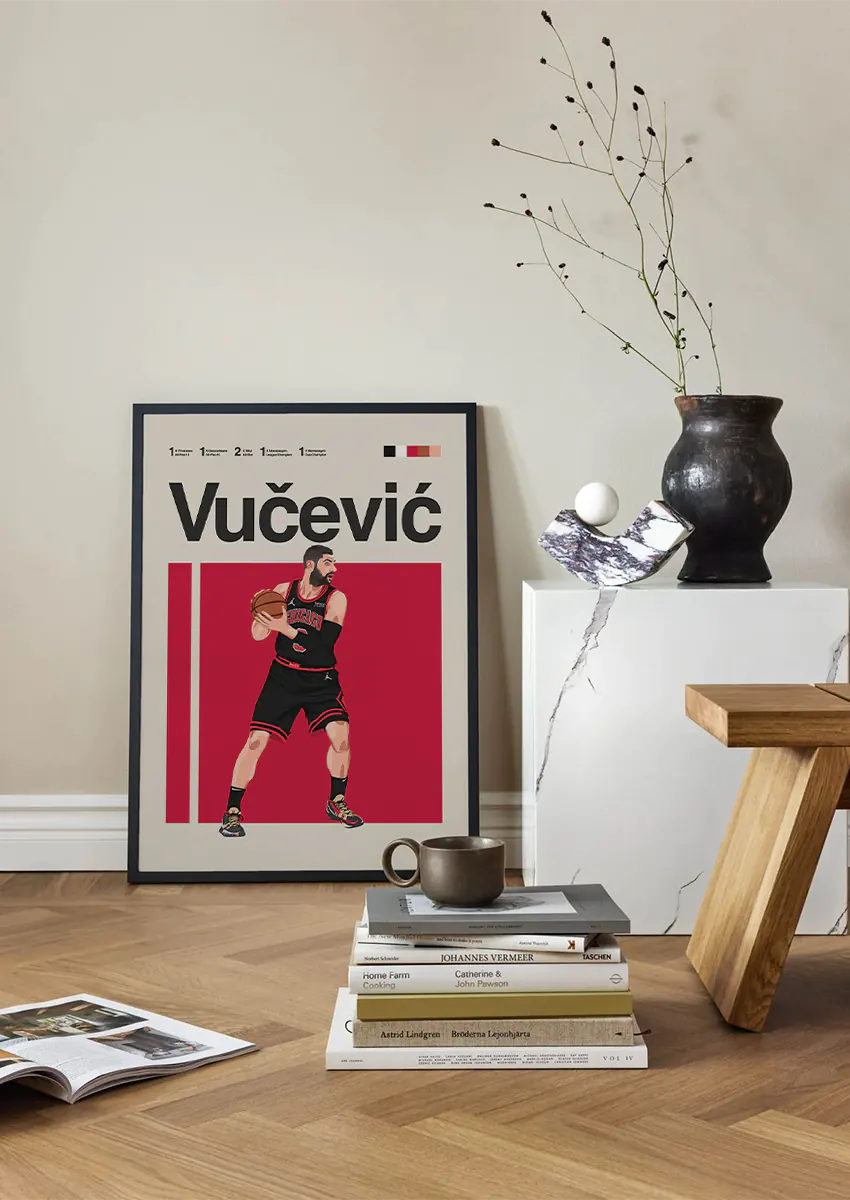 NBA basketball print featuring Nikola Vučević