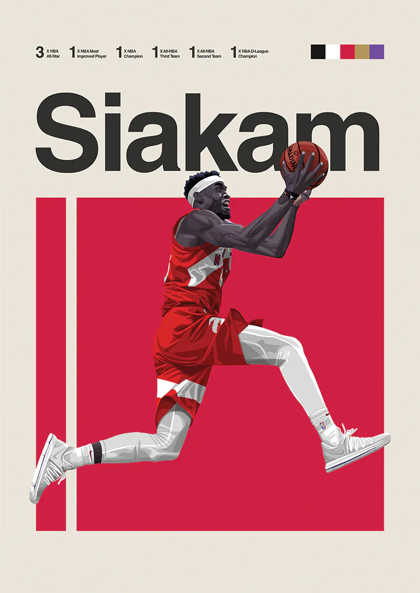 Pascal Siakam dunking mid-air art print