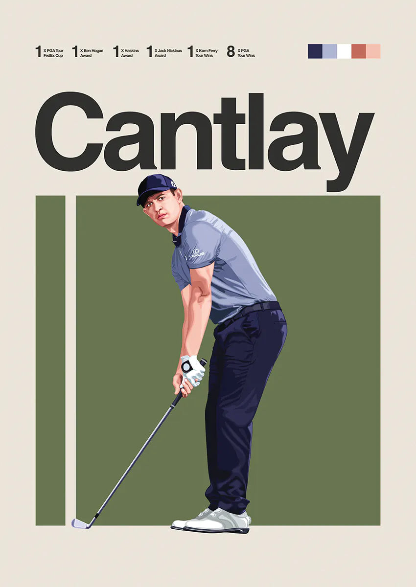 Patrick Cantlay poster minimalist golf art