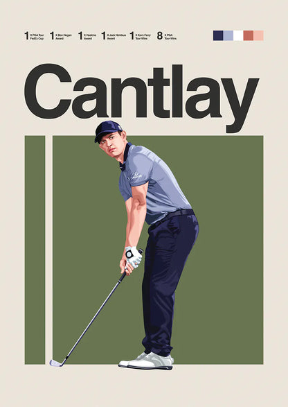 Patrick Cantlay poster minimalist golf art