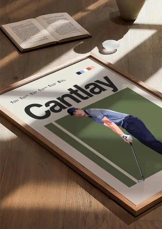 modern sports artwork of golfer Patrick Cantlay