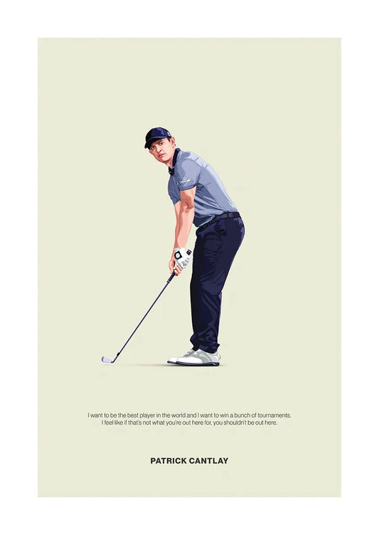 Patrick Cantlay golf poster with ambition quote