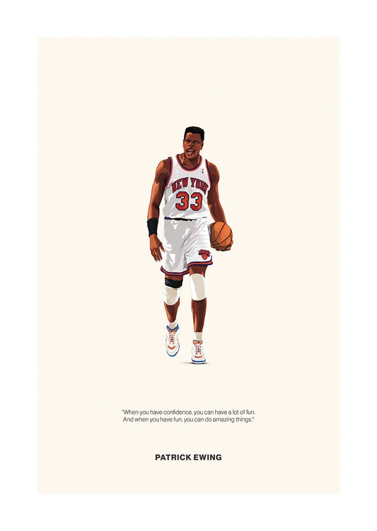 Patrick Ewing Knicks poster with inspirational quote