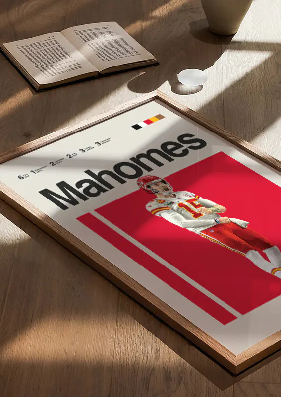Patrick Mahomes wall art for football fans and collectors