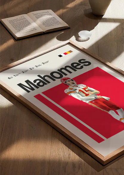 Patrick Mahomes wall art for football fans and collectors