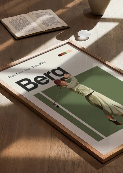 Historic LPGA art print featuring Patty Berg's classic stance