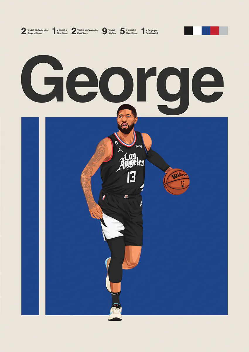 Paul George poster Los Angeles Clippers wall art