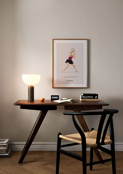 Female tennis player wall art showing Petra Kvitova in action