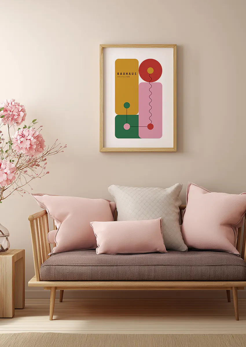 modern geometric shapes print with playful lines