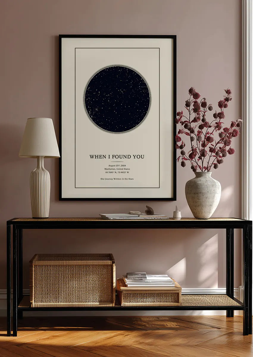 Custom night sky print with constellations and names – meaningful wall art gift