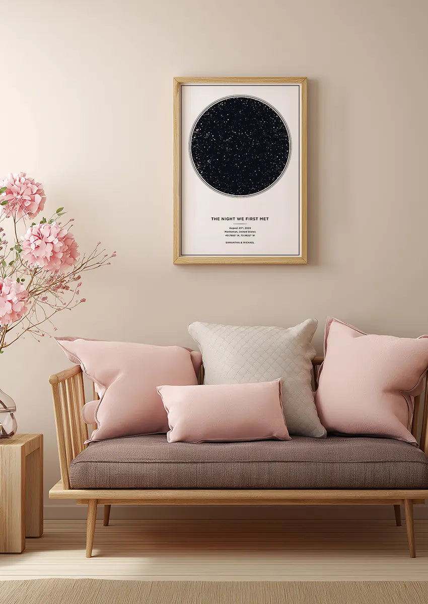 Anniversary gift idea – night sky print from the day you met or wedding night