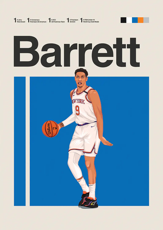RJ Barrett poster New York Knicks wall art